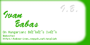 ivan babas business card